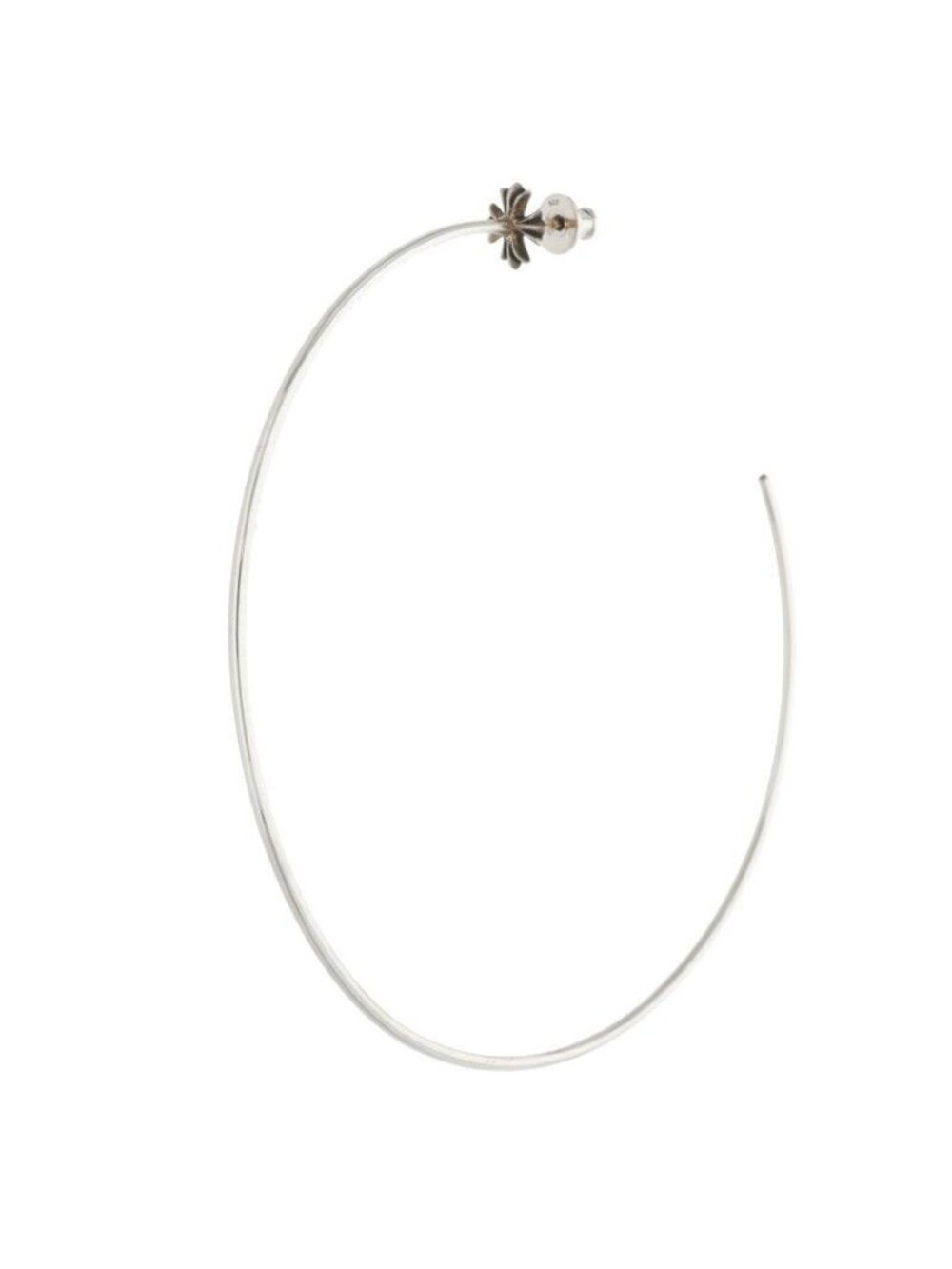 Chrome Hearts Hoop CH Pls CH Plus Silver Earrings
